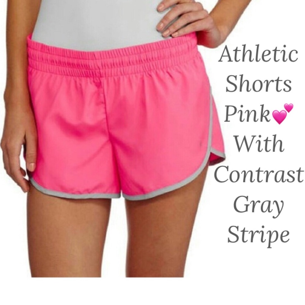 Athletic Shorts Pink Gray Track Shorts Sports Gym Running Shorts Size Large